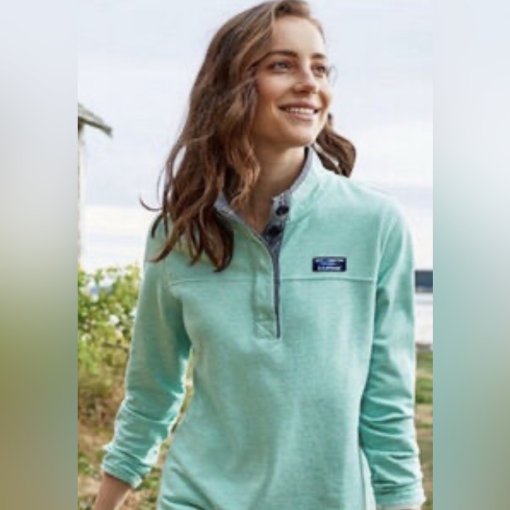 L.L. Bean Women's Mint Green Half-Snap Pullover